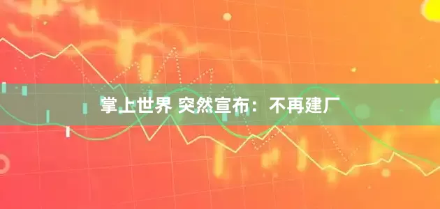 掌上世界 突然宣布：不再建厂